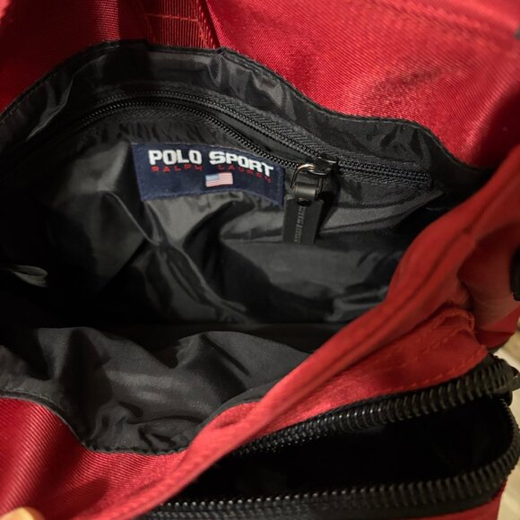 Y2K Polo Ralph Lauren Crossbody Bag 90s Spell Out American Flag M Preppy Sport - Picture 11 of 16